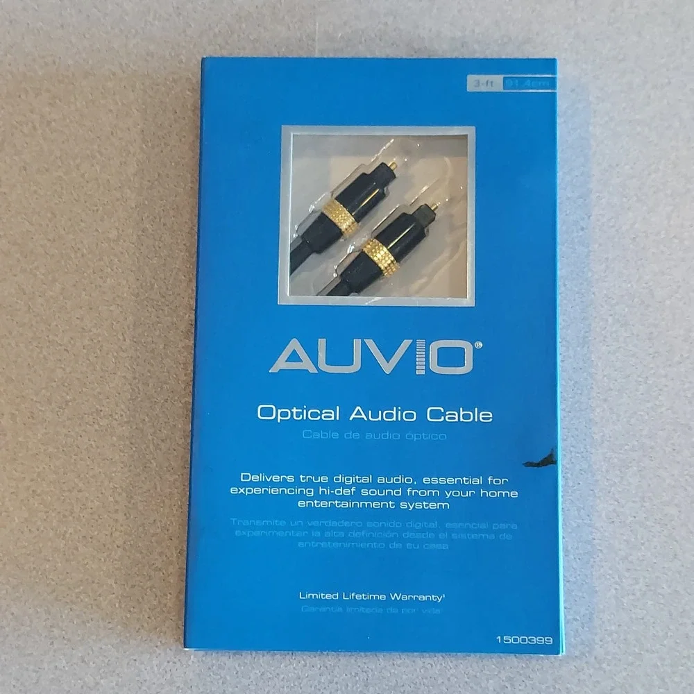 Optical Audio Cable by Auvio 3ft/91.4cm Length -New In Box